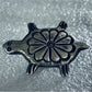 Vintage Signed AM Sterling Silver Turtle Brooch 14.5g Animal Floral Shell Pin