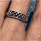 Vintage Michael Dawkins Sterling Silver Beaded Pebble Bar Ring Size 7.5 5g