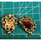 Vintage Avon Red Enamel Hearts & Bows Gold Tone Retro Valentine Jewelry Earrings