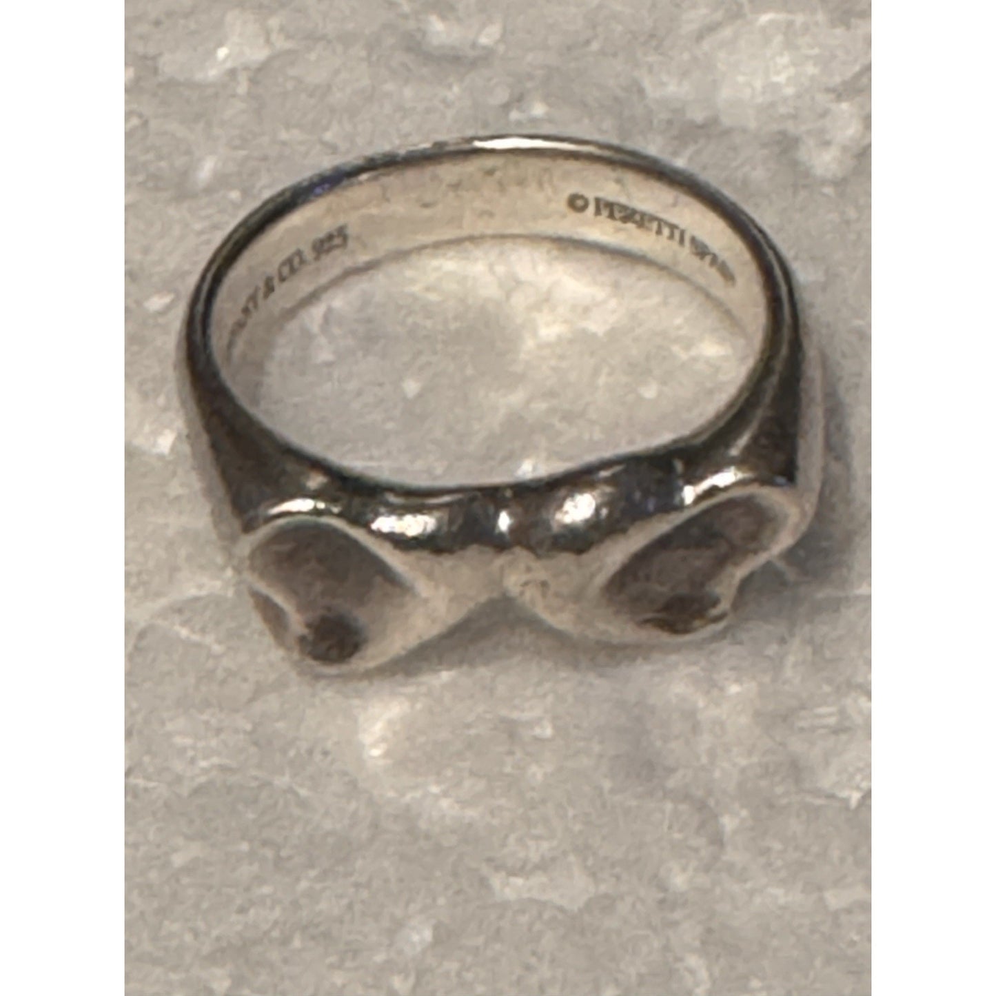 Tiffany & Co Elsa Peretti Open Heart Ring Sterling Silver Size 5.75 Spain 925