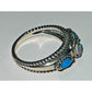 Carolyn Pollack 925 Sterling Opal & Turquoise Ring Southwest Style Size 9.5 - 6g