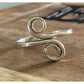 Sterling Silver Spiral Wrap Ring Size 9 Minimalist Open Swirl Ring 925