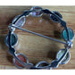 Vintage Sterling Silver Scarab Brooch Multi Gemstone Egyptian Revival Circle Pin