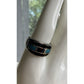 Sterling Silver Turquoise Black Onyx Inlay Ring Size 10 Southwest Band