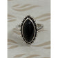 Pre owned James Avery Retired Sterling Silver Beaded Marquise Onyx Ring Size 7