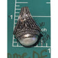 Sterling Silver CFJ Thailand Ornate Filigree Ring with Genuine Pearl Size 5
