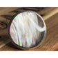 Vintage Silver 925 Black Mother of Pearl Thailand Oval Statement Ring Size 8.75