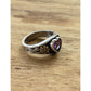 James Avery Retired Amethyst Heart 14kt Gold Flower Sterling Silver Ring Size 5