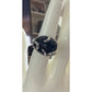 KN 925 Sterling Silver Black Onyx Ring Size 7.5 Large Cabochon