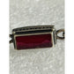 Pre-Owned James Avery Retired Palais Ruby Rouge Silver Hook On Bracelet W/ JA Box & Pouch