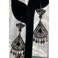 Vintage Sterling Silver Filigree Black Onyx Chandelier Earrings