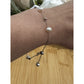 Vintage Sterling Silver Freshwater Pearl & Silver Bead Station Slider Bracelet