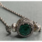 PANDORA ALE Sterling Silver Green Crystal Halo Slider Bracelet 6g