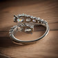 Sterling Silver CZ Wrap Cross Over Ring 925 Size 7.5 Marquise & Round Cz