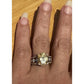 Vintage 925 JS Sterling Silver Yellow Quartz Gemstone Statement Ring Size 7.5