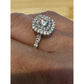 Sterling Silver Halo Engagement Ring Cushion Cut Pave Bridal Band Ring Size 7.25