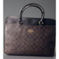 Coach Signature Padded 15" Laptop Briefcase Leather Brown/Black