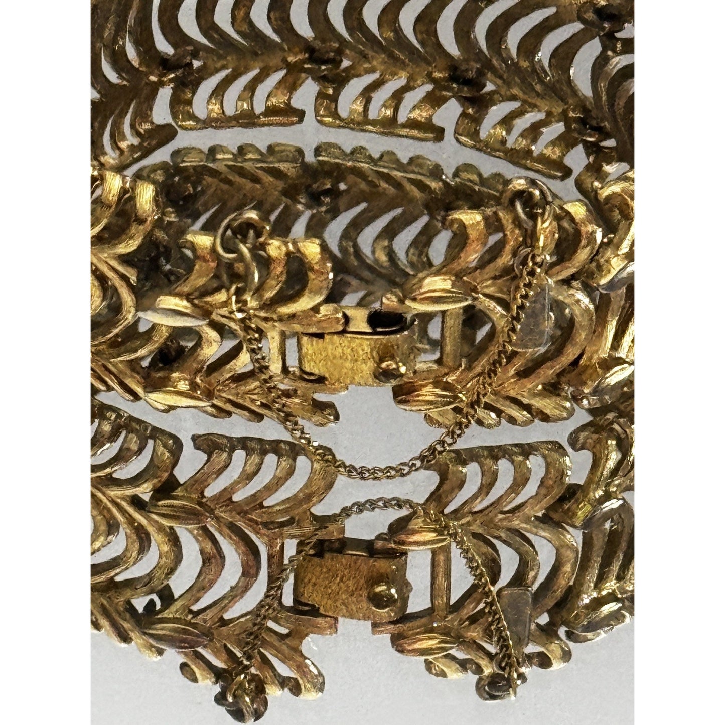 Monet Golden Weave Bracelet Gold Plated Filigree 1960s Vintage Jewelry Signed