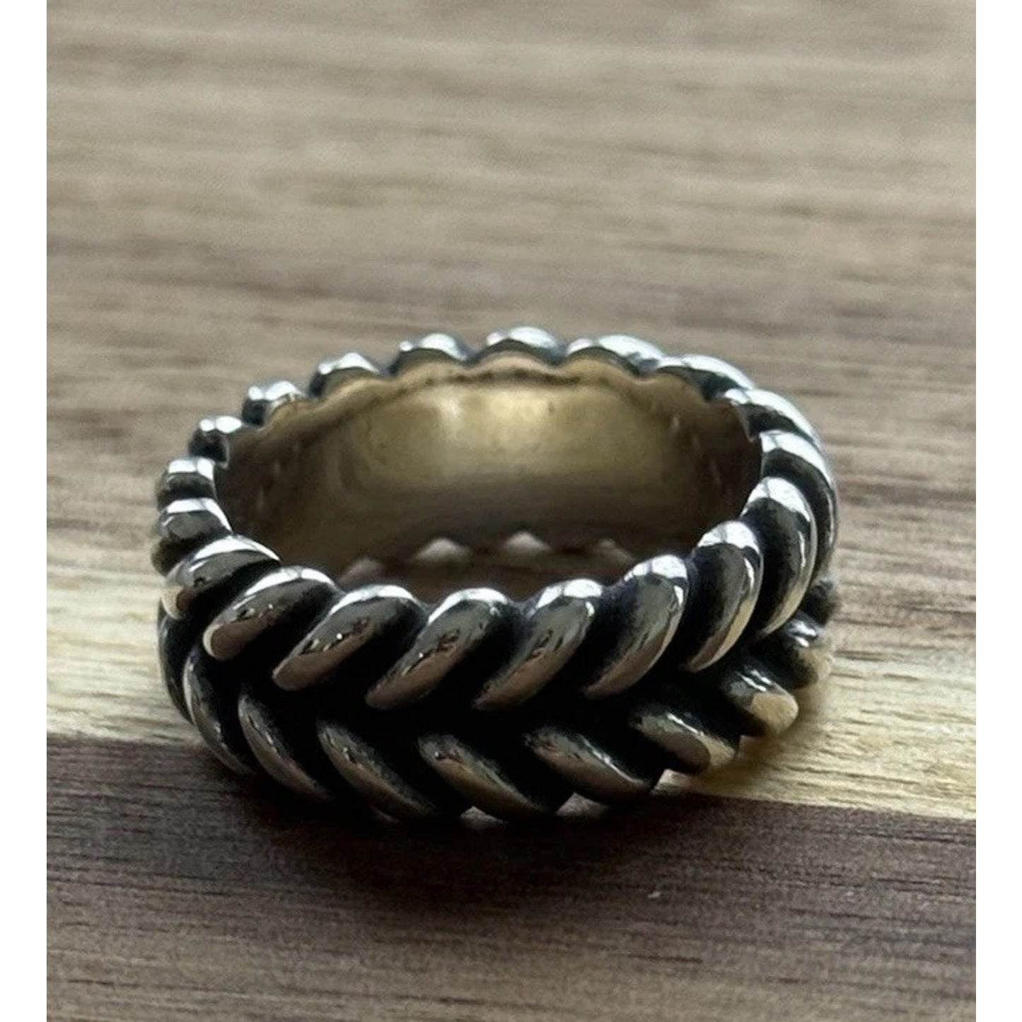James Avery Retired Sterling Silver Double Braided Rope Ring Size 6.5