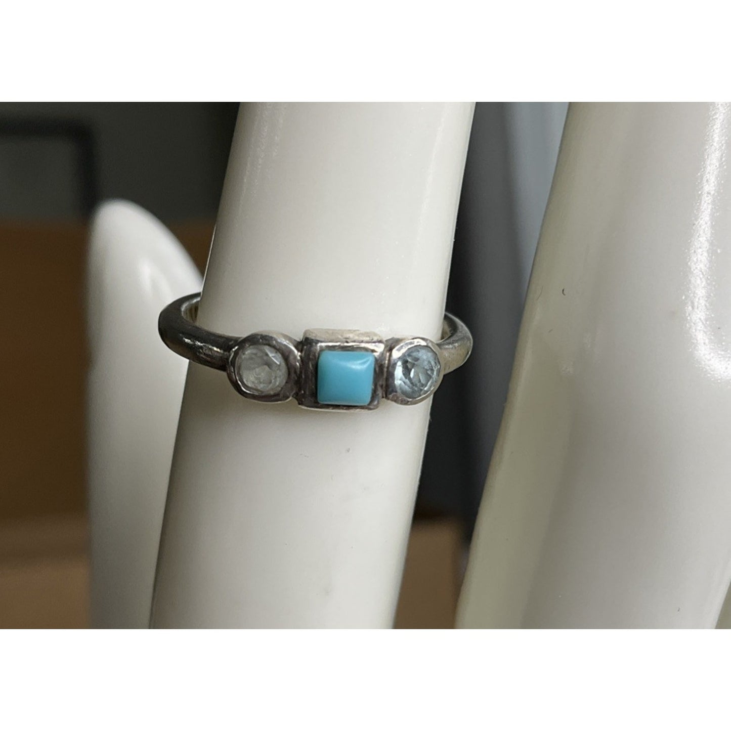 Peyote Bird Sterling Silver Turquoise Ring Size 5.5 Minimalist Southwest 925
