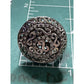 Vintage Sterling Silver Diamond Pavé Dome Scroll Bold Ring Size 7.5 7.8g
