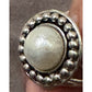 Vintage Sterling Silver Genuine Pearl Beaded Halo Statement Ring Size 7.5 10g