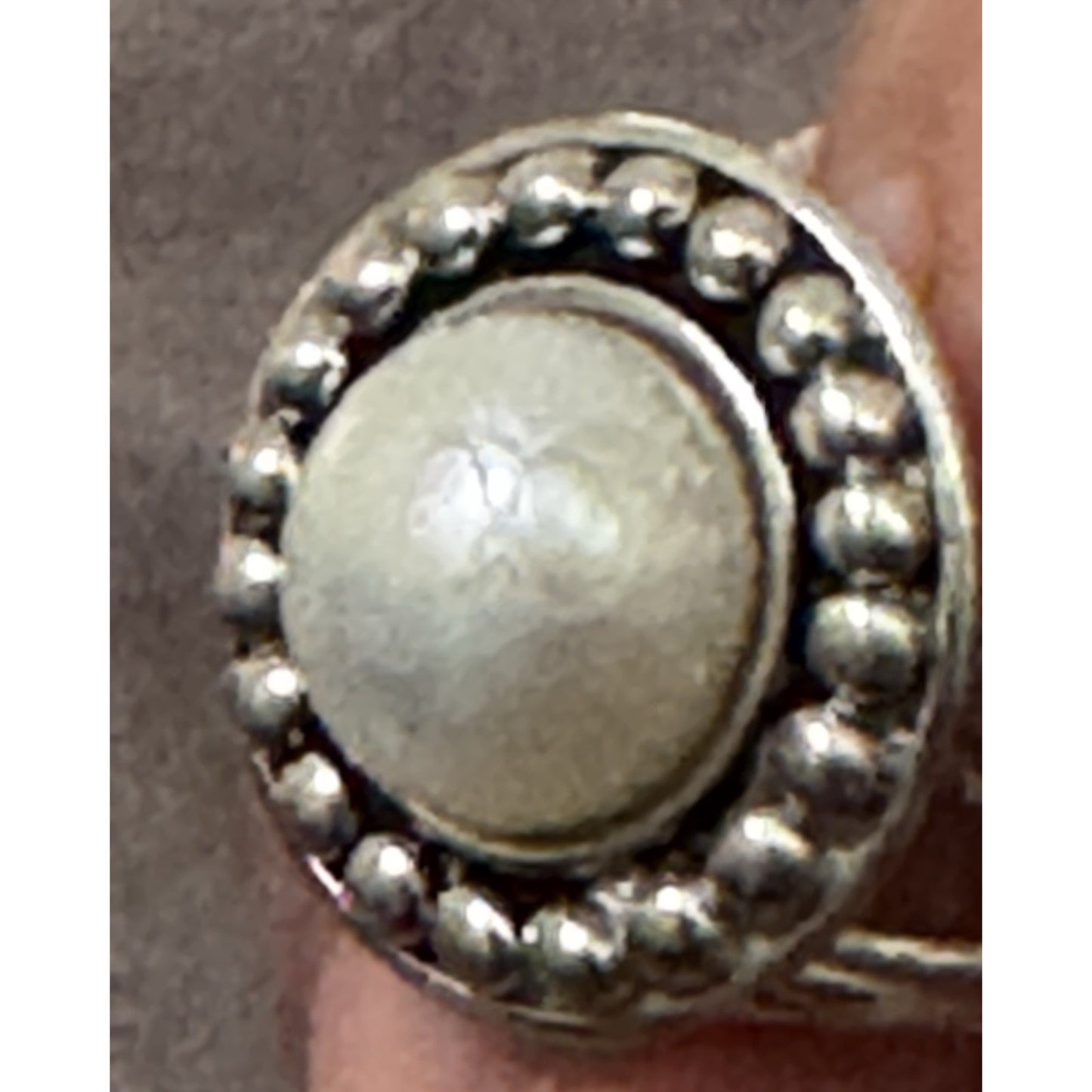 Vintage Sterling Silver Genuine Pearl Beaded Halo Statement Ring Size 7.5 10g