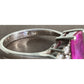 Vintage Sterling Silver Pink Sapphire Cocktail Ring Size 7 NY