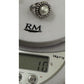 Vintage Sterling Silver Genuine Pearl Beaded Halo Statement Ring Size 7.5 10g