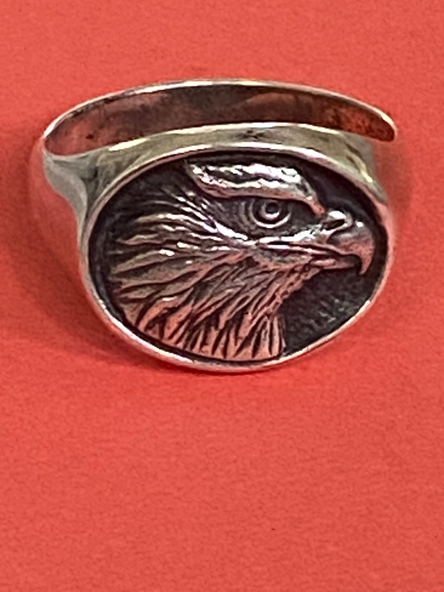 Preowned James Avery Retired Rare Silver American Eagle Freedom Ring Size 10.5