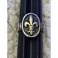 Vintage Ann King 925 Sterling Silver Fleur De Lis Ring w/ 18K Gold Accents 7.5
