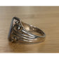 Vintage Sterling Silver Mother of Pearl Ring Oval Cabochon Scroll Filigree Sz 8