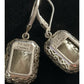 Sterling Silver Amethyst Drop Earrings Cushion Cut Purple Leverback 925 3.2gr