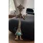 Vintage Turquoise Yei Figure Sterling Silver Brooch Southwestern Native American