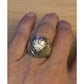 Vintage 925 Sterling Silver Heart CZ Cocktail Ring Size 7.5 Chunky 8g