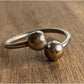 Sterling Silver Double Ball Crossover Ring Minimalist Open Ring Size 7.5