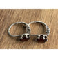 Sterling Silver Garnet Dangle Earrings Red January Birthstone Drop Signed R 925