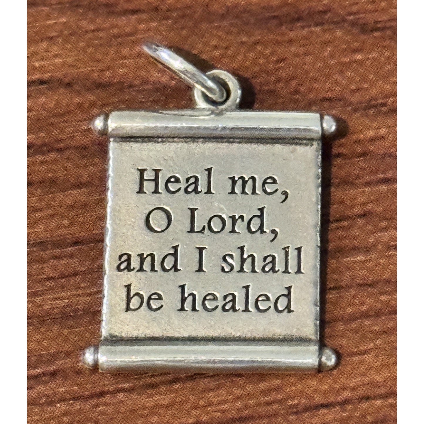 James Avery Retired 925 HEAL ME O LORD AND I SHALL BE HEALED God’s Scroll Charm