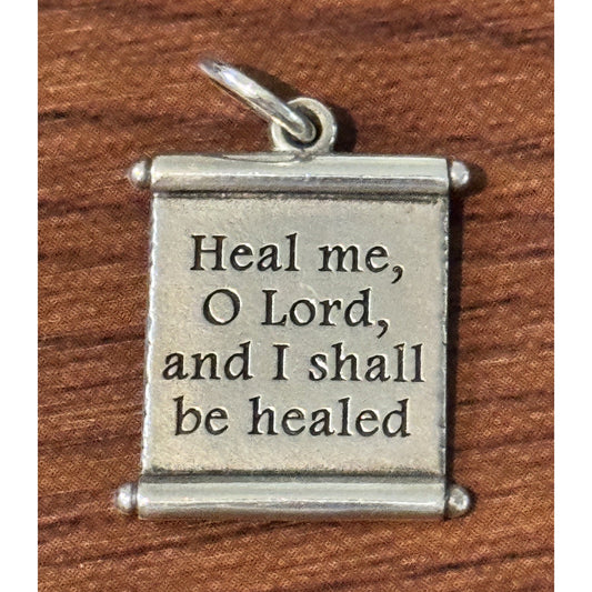 James Avery Retired 925 HEAL ME O LORD AND I SHALL BE HEALED God’s Scroll Charm