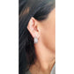 Judith Ripka Sterling Silver Ribbed Hoop Earrings 925 Omega Backs 15.4g Vintage