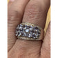 Vintage Tanzanite Cluster 925 Sterling Silver Ring Statement Band Size 7.5