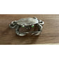 Vintage Sterling Silver Crab Animal Brooch 925 Green Eyes Nautical Beach Crab Zodiac