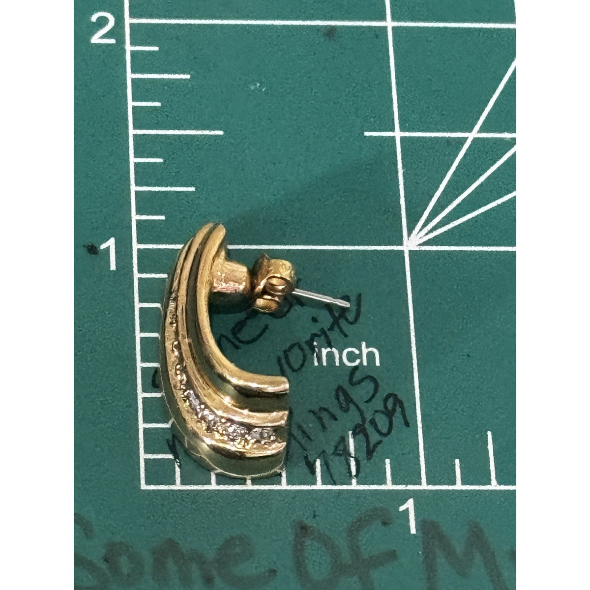 Mint Vintage Avon Centennial 1886-1986 Gold Tone Rhinestone Half Hoop Earrings