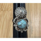 Vintage 925 Sterling Silver Turquoise Concho Flower Ring Southwestern Size 8