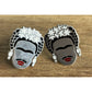 Sterling Silver 925 Frida Kahlo Style Face Stud Earrings