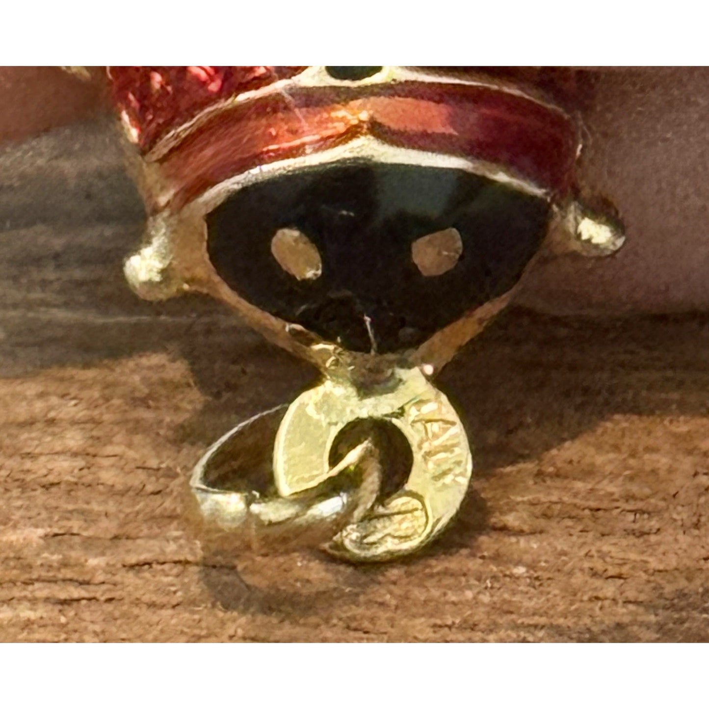 Vintage 14k Yellow Italian Gold Red & Black Enamel Ladybug Pendant Or Charm EUC