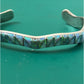 Vintage Southwestern Sterling Silver Blue Green Opal Inlay Cuff Bracelet 22g