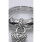 J Ripka Sterling Silver 925 Judith Ripka Dangle Pave CZ Heart Ring Size 6.5