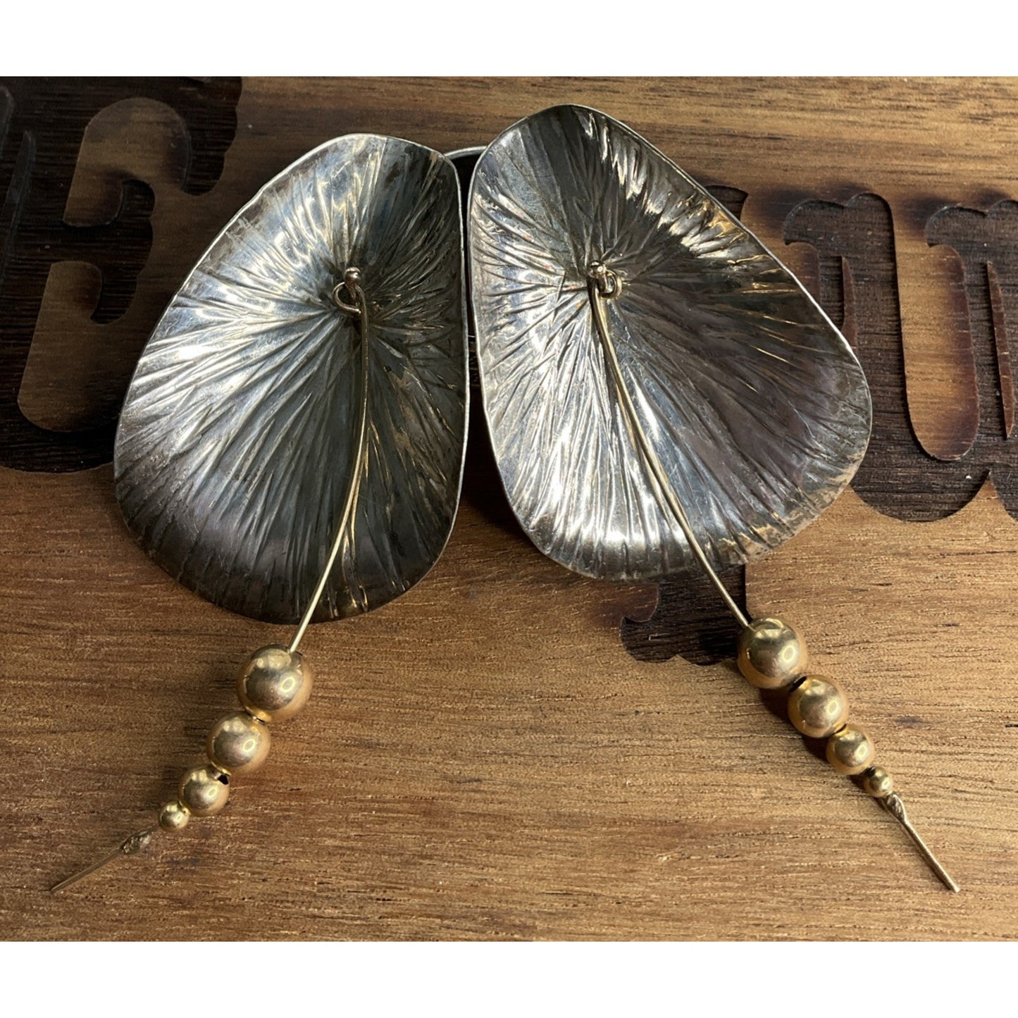 Lilly Flaver Sterling Silver Leaf Statement Earrings Artisan