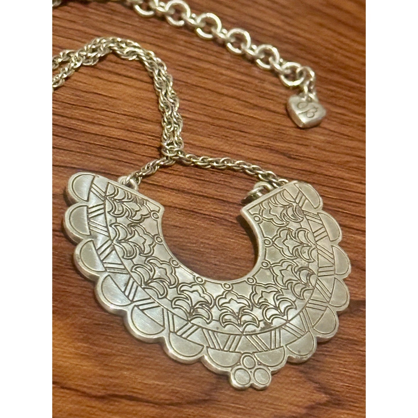 NWOT Brighton CASABLANCA GARDEN Blue Silver Reversible Pendant Necklace MSRP $68